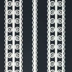 F-Schumacher Wicker Stripe-Licorice 5007724 Luxury Decor Wallpaper
