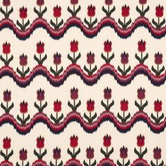 F Schumacher Tulip Flamestitch Embroidery Jewel 70270 Contemporary Embroideries Collection Indoor Upholstery Fabric