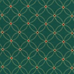 F Schumacher Nexus Embroidery Smoky Teal 62252 Indoor Upholstery Fabric