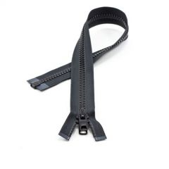 YKK Vislon #10 Separating Zipper AutoLok Short Double Pull Metal Slider 24 Inch Black