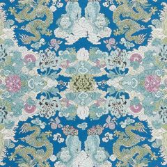 F Schumacher Magic Mountain Dragon Blue 178050 Free Spirit Collection Indoor Upholstery Fabric