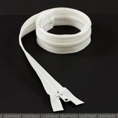 YKK Vislon #5 Separating Zipper AutoLok Short Single Pull Metal Slider VSOL56 54 inch White