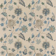 GP and J Baker Bakers Indienne Embroidery Indigo / Stone BF10784-2 Keswick Embroideries Collection Drapery Fabric