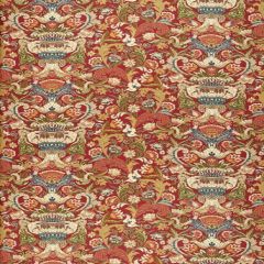 F Schumacher Egerton Tapestry Print Scarlet 173621 Indoor Upholstery Fabric