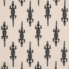 F Schumacher Baracoa Embroidery Black 80200 Copacabana Collection Indoor Upholstery Fabric