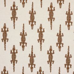 F Schumacher Baracoa Embroidery Brown 80201 Copacabana Collection Indoor Upholstery Fabric