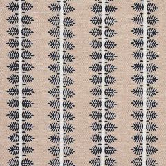 F Schumacher Alva Hand Block Print Blue 80522 New Traditional Collection Indoor Upholstery Fabric