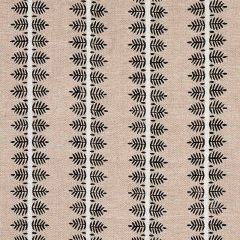 F Schumacher Alva Hand Block Print Black 80523 New Traditional Collection Indoor Upholstery Fabric