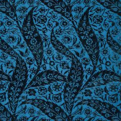 F Schumacher Saz Paisley Silk Velvet Blue 80780 Cabana Collection Indoor Upholstery Fabric