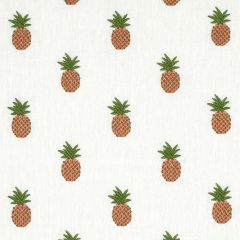 F Schumacher Pineapple Embroidery Apricot On Ivory 81530 Uncommon Threads Collection Indoor Upholstery Fabric