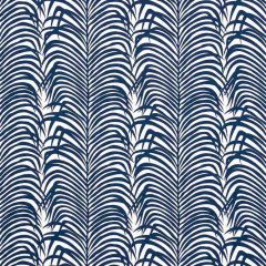 F Schumacher Zebra Palm  Navy 82781 Swing Time Indoor/Outdoor Collection Upholstery Fabric