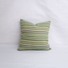 Indoor Kravet Smart Green Woven - 18x18 Horizontal Stripes Throw Pillow