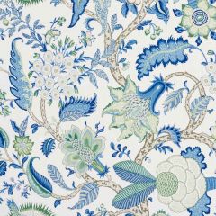 F Schumacher Arborvitae Viridian and Blue 177372 Schumacher Classics Collection Indoor Upholstery Fabric
