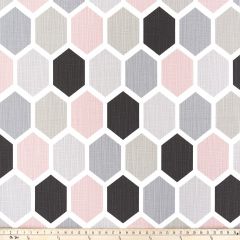 Premier Prints Hexagon Blush / Slub Canvas The Blush Movement Collection Multipurpose Fabric