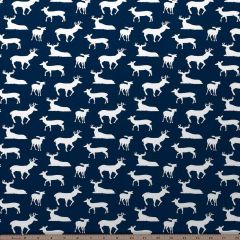 Premier Prints Deer Silhouette Premier Navy / White Multipurpose Fabric