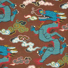 F Schumacher Magical Ming Dragon Brown 178592 Johnson Hartig for Libertine Collection Indoor Upholstery Fabric