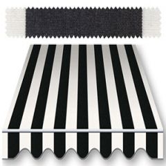 Recacril Classic Stripes Black/White 47 inch R-017 Awning and Marine Fabric