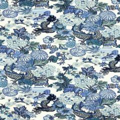 F Schumacher Chiang Mai Dragon China Blue 173272 Exuberant Prints Collection Indoor Upholstery Fabric