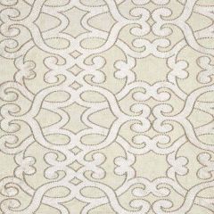 F. Schumacher Amboise Linen Embroidery Oyster 65182 Au Natural Collection