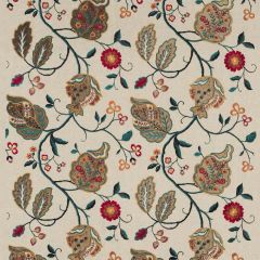 GP and J Baker Calthorpe Red / Olive / Teal BF10531-4 Langdale Collection Drapery Fabric
