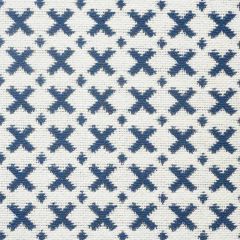 F Schumacher Elias Blue & Ivory 77200 Step Lively Collection Indoor Upholstery Fabric
