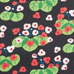 F Schumacher Saku Soft Black 177482 Print Happy Collection Indoor Upholstery Fabric