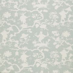 F Schumacher Shantung Silhouette Print Mineral 174580 Exuberant Prints Collection Indoor Upholstery Fabric