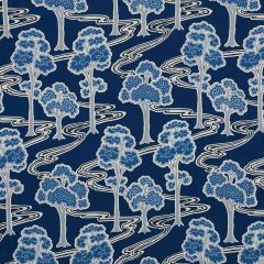 F Schumacher Tree River Blue 176741 Schumacher Classics Collection Indoor Upholstery Fabric