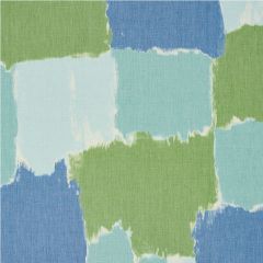 F Schumacher Colorblock Ikat Aqua 178470 Freehand Collection Indoor Upholstery Fabric