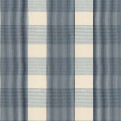 F Schumacher Avon Gingham Plaid Indigo/Sky 63024 Indoor Upholstery Fabric