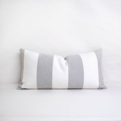 Indoor/Outdoor Sunbrella Solana Seagull - 24x12 Vertical Stripes Throw Pillow