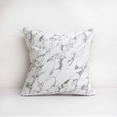 Indoor/Outdoor Sunbrella Marble Snow - 20x20 Vertical Stripes Throw Pillow