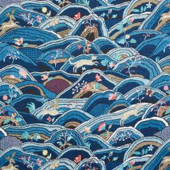 F Schumacher Rolling Hills Blues 177380 Schumacher Classics Collection Indoor Upholstery Fabric