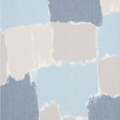 F Schumacher Colorblock Ikat Denim 178471 Freehand Collection Indoor Upholstery Fabric