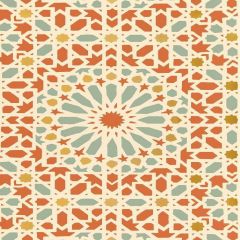 F-Schumacher Nasrid Palace Mosaic-Persimmon 5005962 Luxury Decor Wallpaper