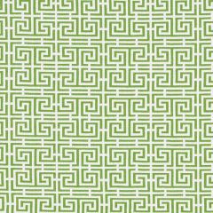 F Schumacher Chinois Fret Green / White 70562 Essentials Small Scale Upholstery Collection Indoor Upholstery Fabric
