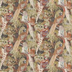 Mulberry Home Game Birds Linen Charcoal FD305-A101 Modern Country I Collection Multipurpose Fabric