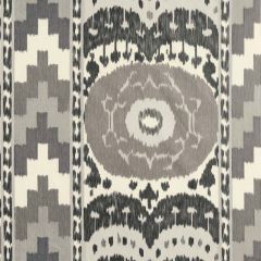 F Schumacher Samarkand Ikat II Charcoal 176060 Schumacher Classics Collection Indoor Upholstery Fabric