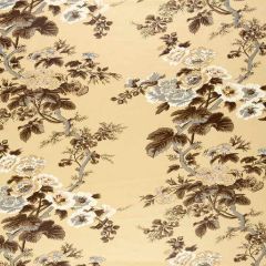 F. Schumacher Pyne Hollyhock Print Tobacco 174451 Classics Collection Upholstery Fabric