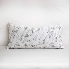 Indoor/Outdoor Sunbrella Marble Snow - 24x12 Throw Pillow