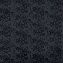 F Schumacher Calliope Embroidery Black 70181 Contemporary Embroideries Collection Indoor Upholstery Fabric