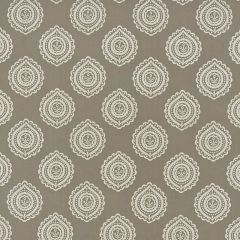 F Schumacher Olana Linen Embroidery Stone 70202 Contemporary Embroideries Collection Indoor Upholstery Fabric