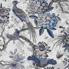 Thibaut Villeneuve Blue on Flax AF72994 Manor Collection Multipurpose Fabric