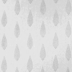 Thibaut Manor Embroidery Grey on Off White AW73006 Meridian Collection Drapery Fabric