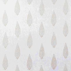 Thibaut Manor Embroidery Gold on White AW73009 Meridian Collection Drapery Fabric
