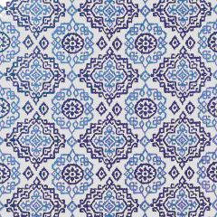 Thibaut Scottsdale Embroidery Blue and White AW73016 Meridian Collection Drapery Fabric