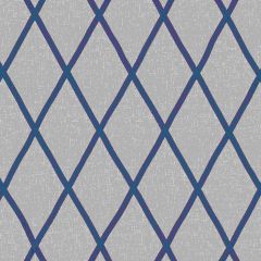 Thibaut Tarascon Trellis Applique Navy on Natural AW78713 Palampore Collection Indoor Upholstery Fabric