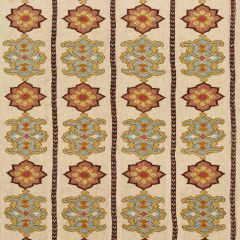 F Schumacher Temara Embroidered Print Spice 175181 Indoor Upholstery Fabric