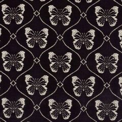 F Schumacher Papillon Velvet Onyx 72960 Cut and Patterned Velvets Collection Indoor Upholstery Fabric