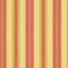 F Schumacher Beacon Cotton Stripe Maize / Pear / Coral 62996 Indoor Upholstery Fabric